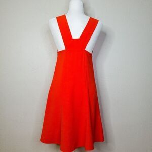 T By Alexander Wang Orange‎ Crepe Plunge Mini Dress